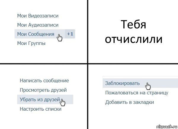 Тебя отчислили, Комикс  Удалить из друзей