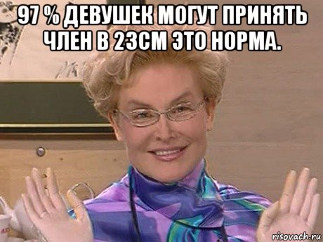 97 % девушек могут принять член в 23см это норма. 