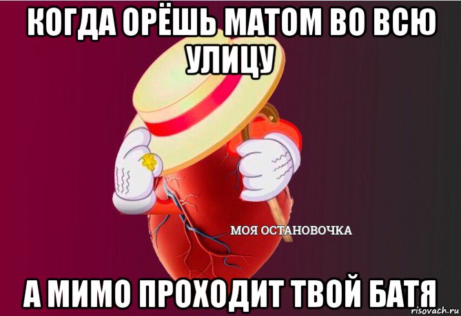 когда орёшь матом во всю улицу а мимо проходит твой батя, Мем   Моя остановочка