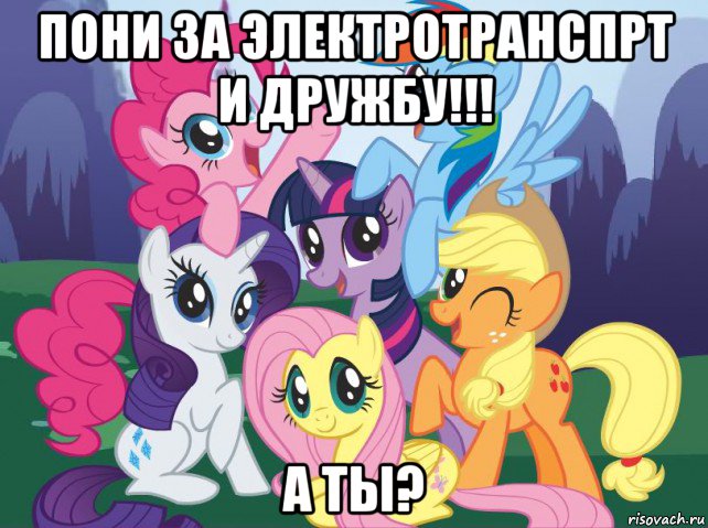 пони за электротранспрт и дружбу!!! а ты?, Мем My little pony