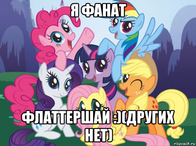 я фанат флаттершай :)(других нет), Мем My little pony