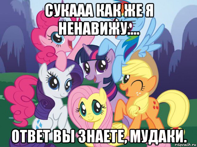 сукааа как же я ненавижу.... ответ вы знаете, мудаки., Мем My little pony