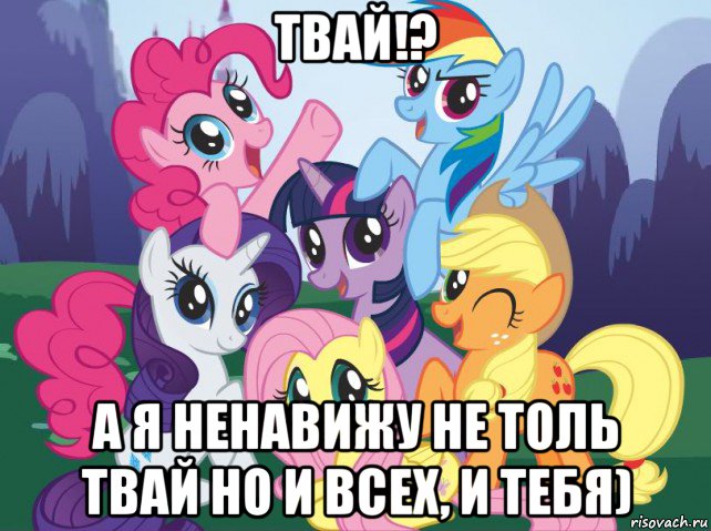 твай!? а я ненавижу не толь твай но и всех, и тебя), Мем My little pony