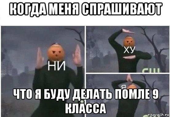 когда меня спрашивают что я буду делать помле 9 класса, Мем  Ни ху Я