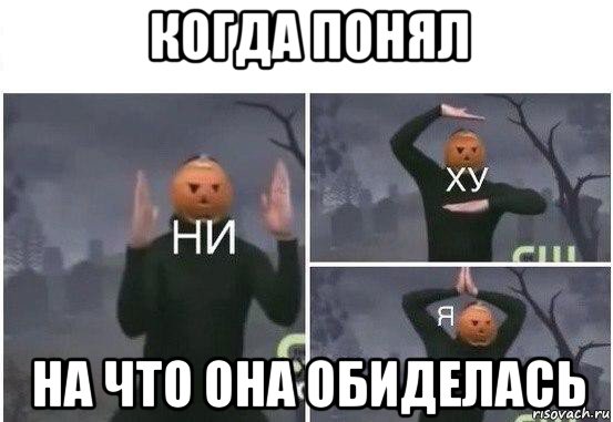 когда понял на что она обиделась, Мем  Ни ху Я