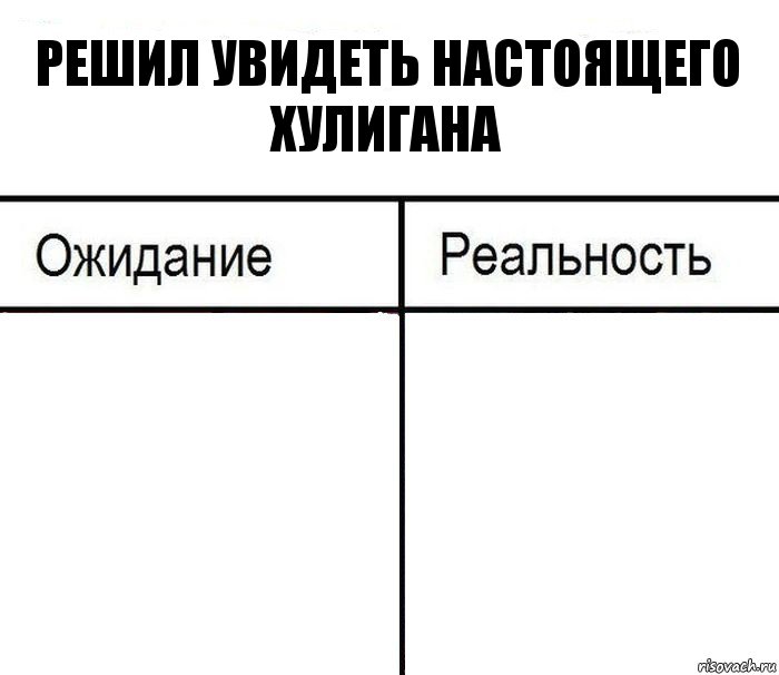 решил увидеть настоящего хулигана  , Комикс  Ожидание - реальность