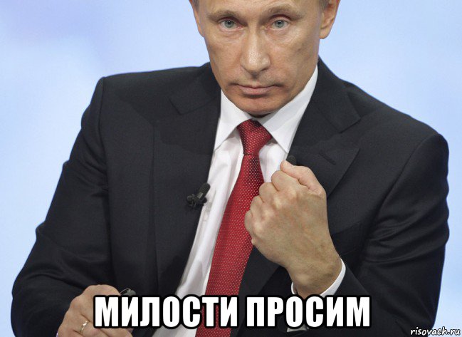  милости просим, Мем Путин показывает кулак