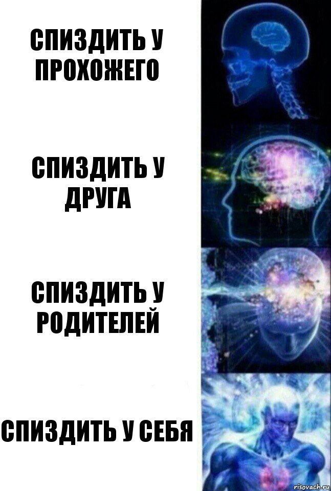 Спиздить у прохожего Спиздить у друга Спиздить у родителей Спиздить у себя, Комикс  Сверхразум