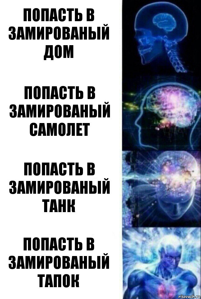 Попасть в замированый дом Попасть в замированый Самолет Попасть в замированый танк Попасть в замированый тапок, Комикс  Сверхразум