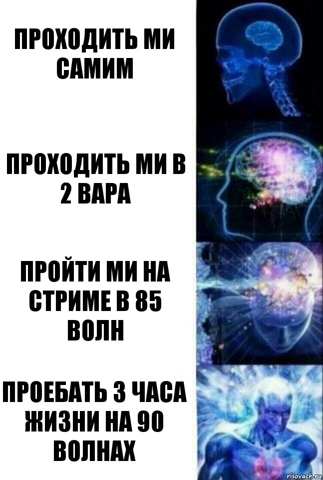 проходить ми самим проходить ми в 2 вара пройти ми на стриме в 85 волн Проебать 3 часа жизни на 90 волнах, Комикс  Сверхразум