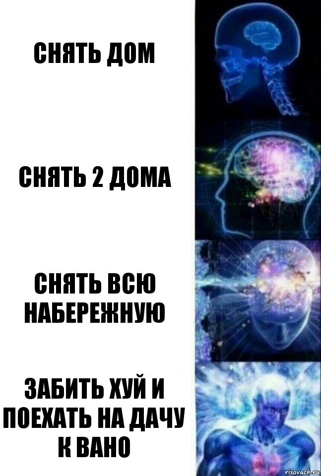 Снять дом Снять 2 дома Снять всю набережную Забить хуй и поехать на дачу к вано, Комикс  Сверхразум