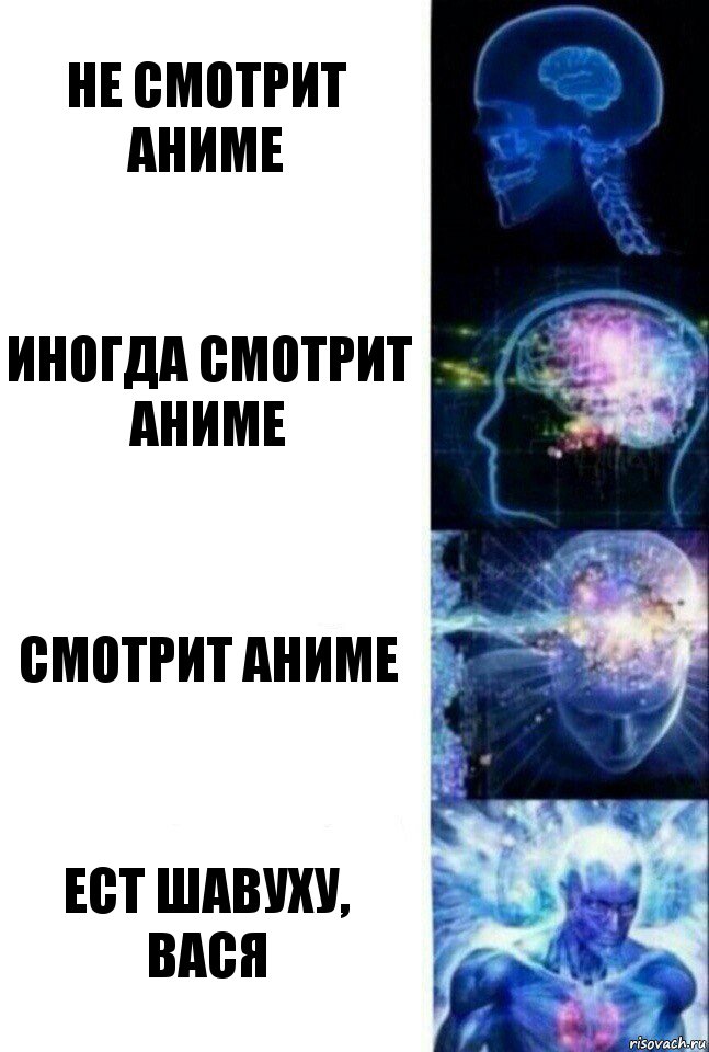 Не смотрит аниме Иногда смотрит аниме Смотрит аниме Ест шавуху, Вася, Комикс  Сверхразум