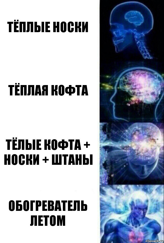 тёплые носки тёплая кофта тёлые кофта + носки + штаны обогреватель летом, Комикс  Сверхразум