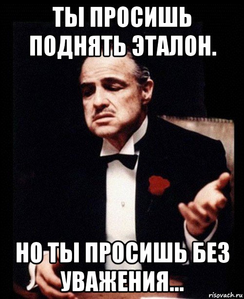 ты просишь поднять эталон. но ты просишь без уважения..., Мем ты делаешь это без уважения