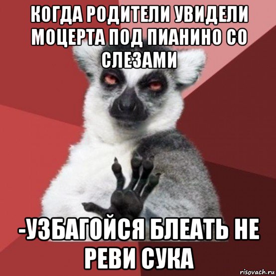 когда родители увидели моцерта под пианино со слезами -узбагойся блеать не реви сука, Мем Узбагойзя