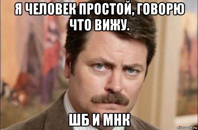 я человек простой, говорю что вижу. шб и мнк, Мем  Я человек простой