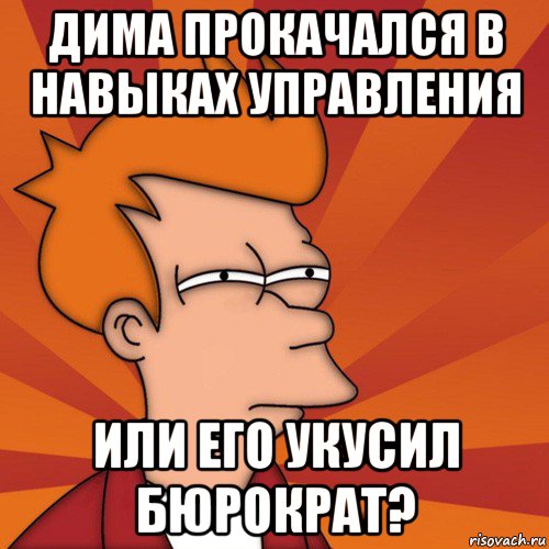 дима прокачался в навыках управления или его укусил бюрократ?, Мем Мне кажется или (Фрай Футурама)