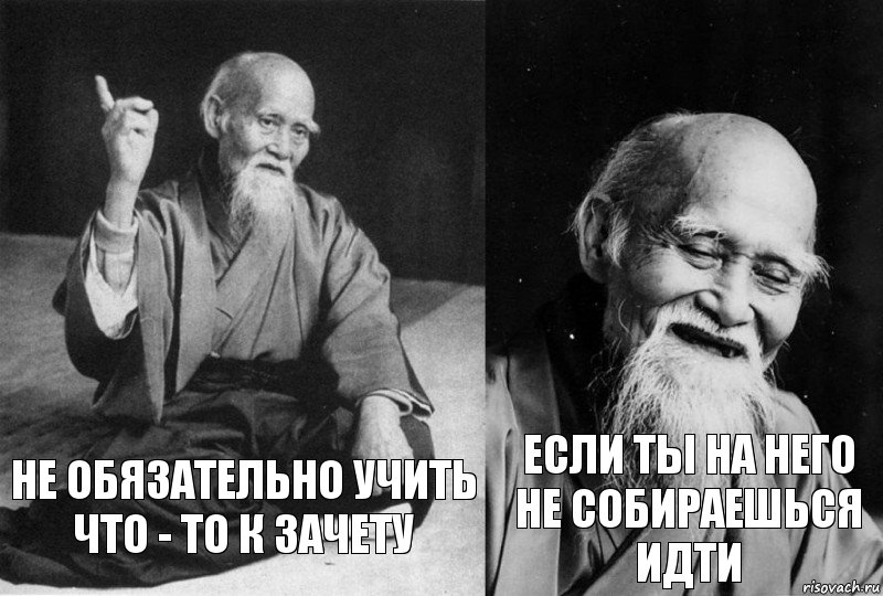 Не обязательно учить что - то к зачету Если ты на него не собираешься идти, Комикс Мудрец-монах (2 зоны)