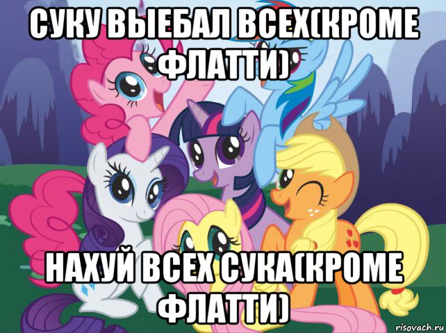 суку выебал всех(кроме флатти) нахуй всех сука(кроме флатти), Мем My little pony