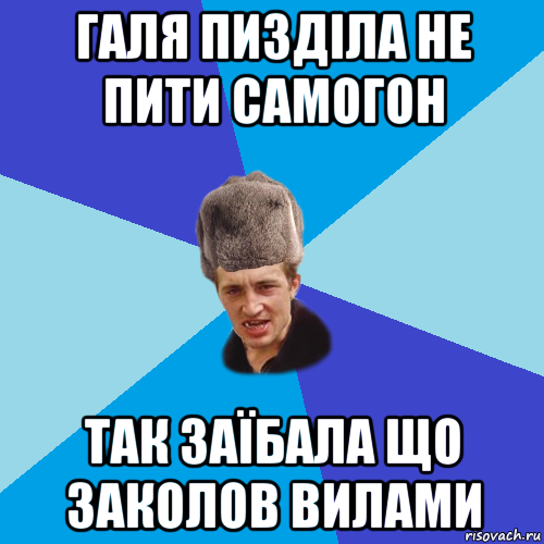 галя пизділа не пити самогон так заїбала що заколов вилами, Мем Празднчний паца