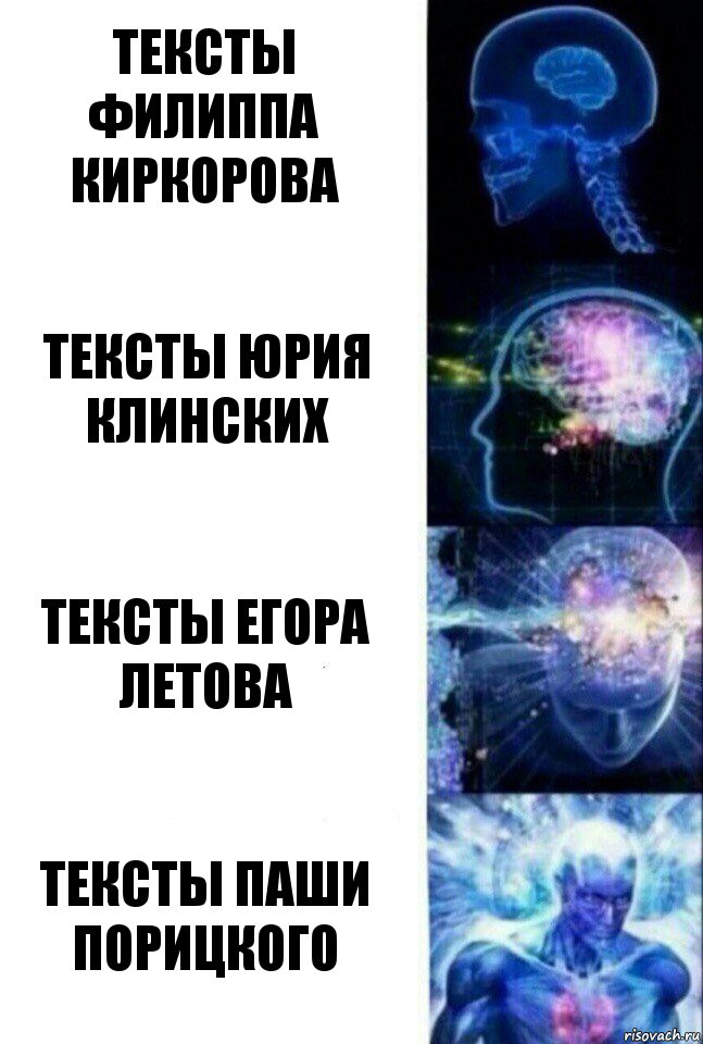 тексты филиппа киркорова тексты юрия клинских тексты егора летова тексты паши порицкого, Комикс  Сверхразум