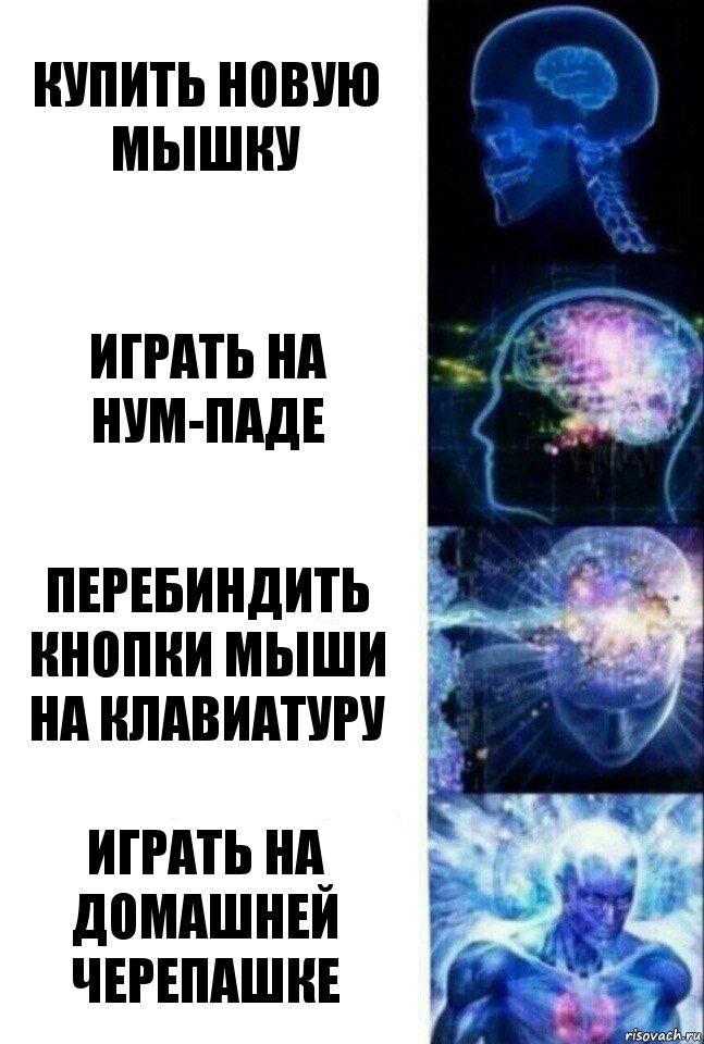 Купить новую мышку Играть на Нум-Паде Перебиндить кнопки мыши на клавиатуру Играть на домашней черепашке, Комикс  Сверхразум