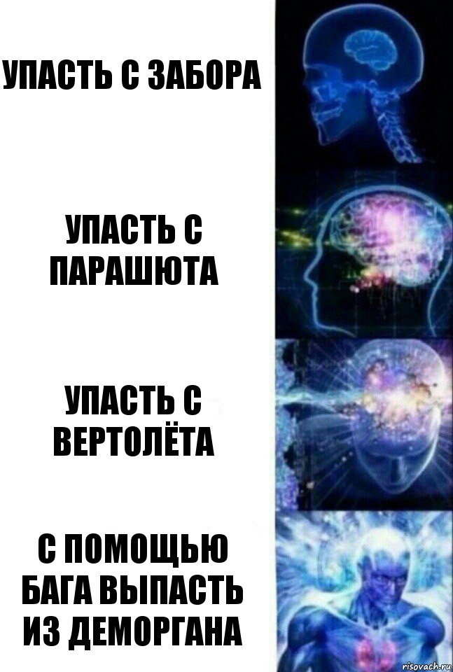 Упасть с забора Упасть с парашюта Упасть с вертолёта С помощью бага выпасть из деморгана, Комикс  Сверхразум