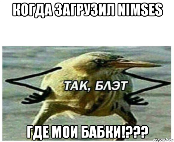 когда загрузил nimses где мои бабки!???, Мем Так блэт