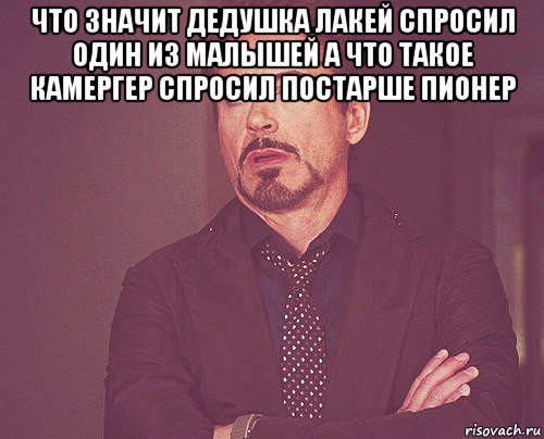 что значит дедушка лакей спросил один из малышей а что такое камергер спросил постарше пионер , Мем твое выражение лица