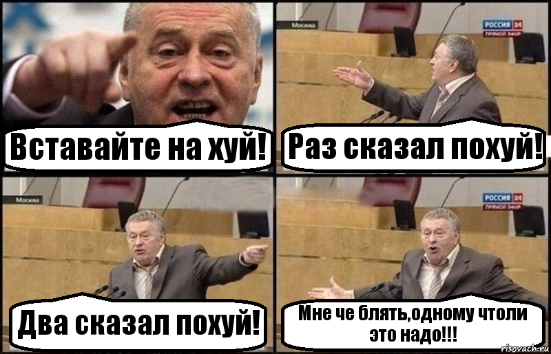 Вставайте на хуй! Раз сказал похуй! Два сказал похуй! Мне че блять,одному чтоли это надо!!!, Комикс Жириновский