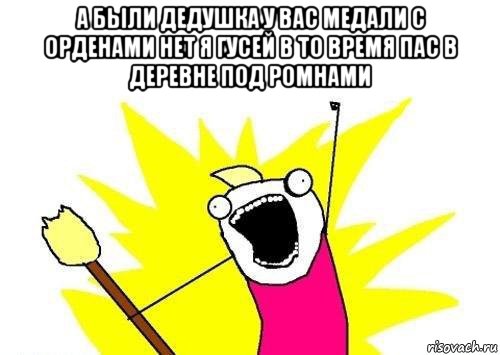 а были дедушка у вас медали с орденами нет я гусей в то время пас в деревне под ромнами 