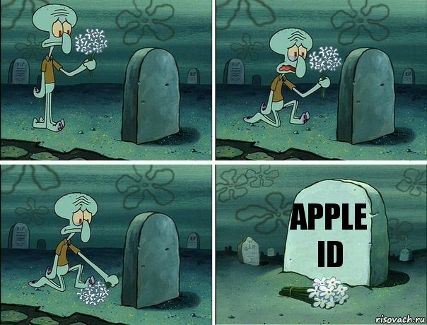 apple id, Комикс  Сквидвард хоронит