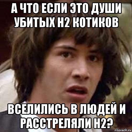 а что если это души убитых н2 котиков вселились в людей и расстреляли н2?, Мем А что если (Киану Ривз)