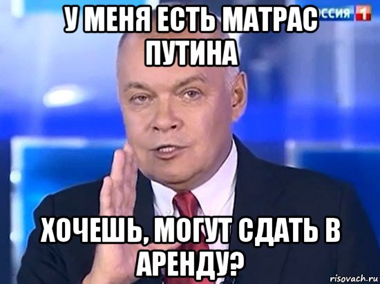 у меня есть матрас путина хочешь, могут сдать в аренду?, Мем Киселёв 2014