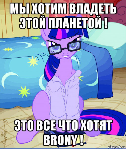 мы хотим владеть этой планетой ! это все что хотят brony !, Мем  май литл пони