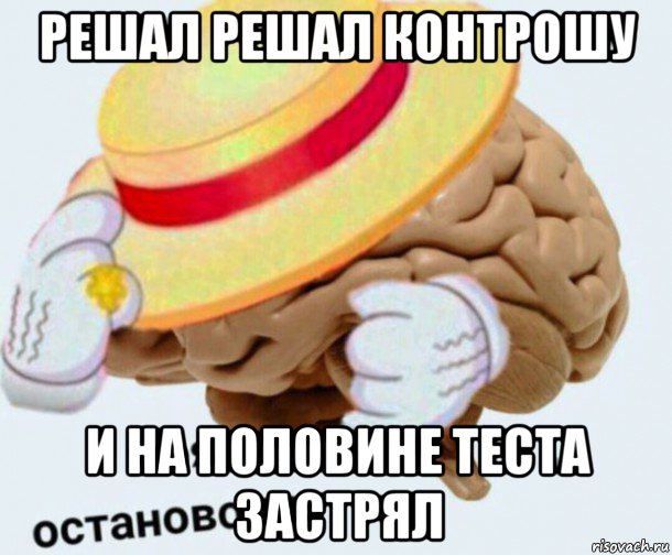 решал решал контрошу и на половине теста застрял, Мем   Моя остановочка мозг