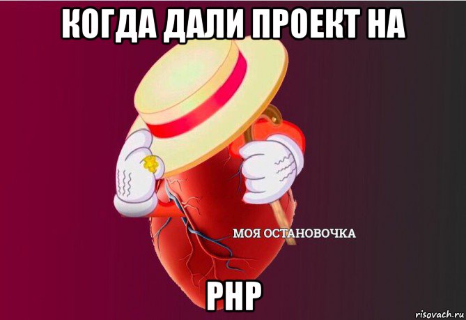 когда дали проект на php, Мем   Моя остановочка