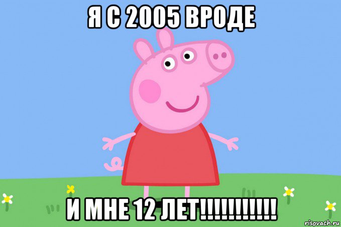 я с 2005 вроде и мне 12 лет!!!!!!!!!!!, Мем Пеппа