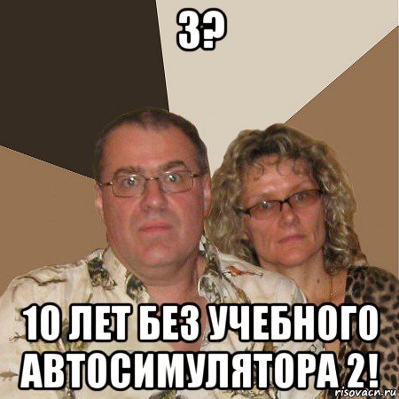 3? 10 лет без учебного автосимулятора 2!, Мем  Злые родители