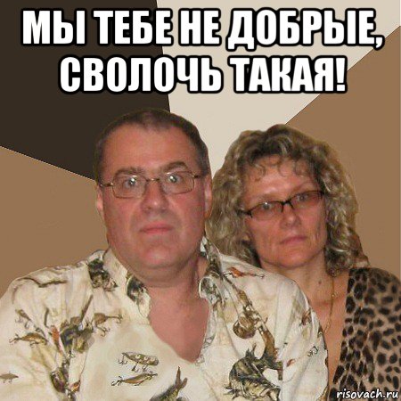 мы тебе не добрые, сволочь такая! , Мем  Злые родители