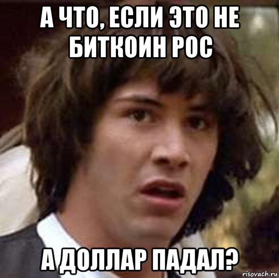 а что, если это не биткоин рос а доллар падал?, Мем А что если (Киану Ривз)