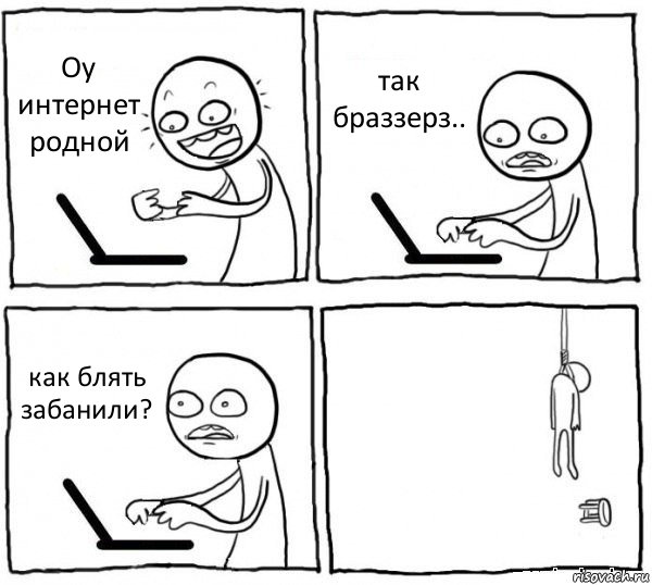 Оу интернет родной так браззерз.. как блять забанили? , Комикс интернет убивает