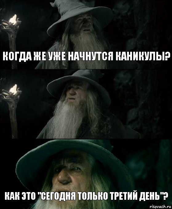 Когда же уже начнутся каникулы?  Как это "сегодня только третий день"?, Комикс Гендальф заблудился