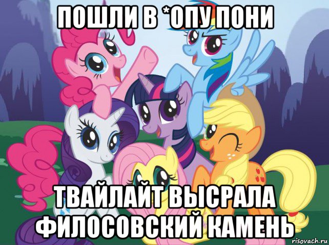 пошли в *опу пони твайлайт высрала филосовский камень, Мем My little pony