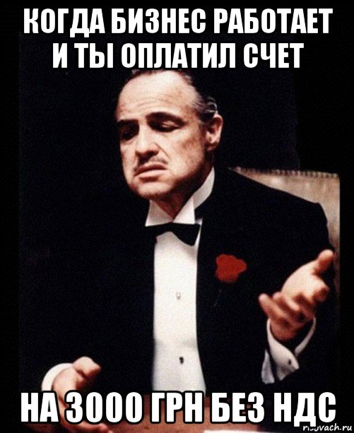 когда бизнес работает и ты оплатил счет на 3000 грн без ндс, Мем ты делаешь это без уважения