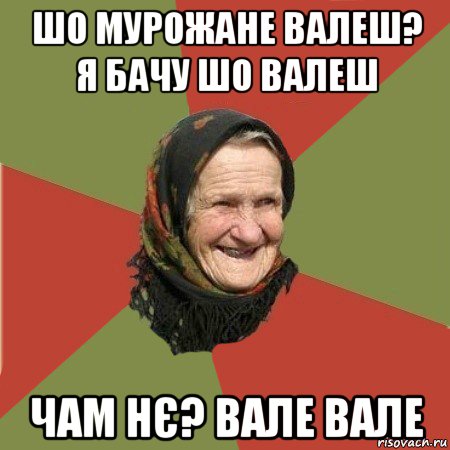 шо мурожане валеш? я бачу шо валеш чам нє? вале вале, Мем  Бабушка