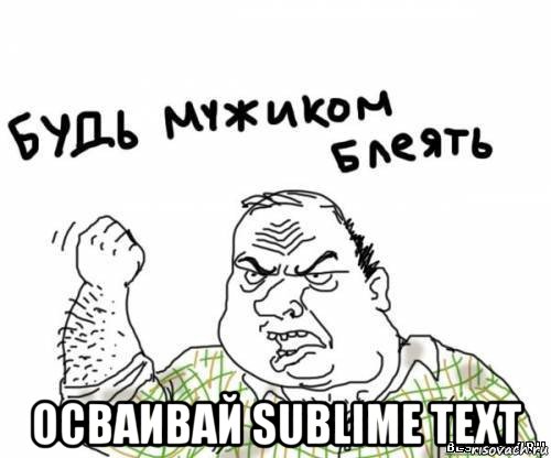  осваивай sublime text, Мем блять