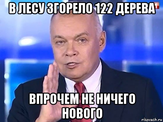 в лесу згорело 122 дерева впрочем не ничего нового, Мем Киселёв 2014