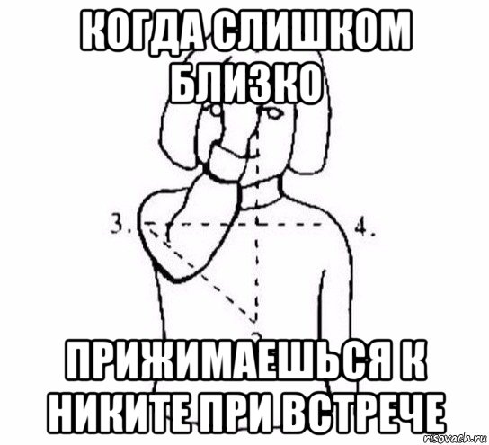 когда слишком близко прижимаешься к никите при встрече, Мем  Перекреститься