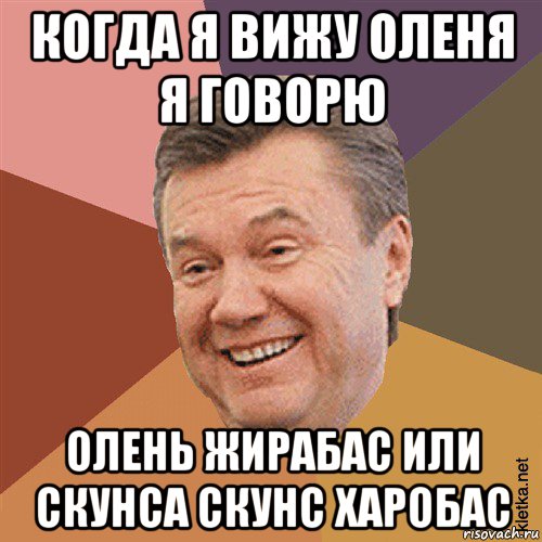 когда я вижу оленя я говорю олень жирабас или скунса скунс харобас